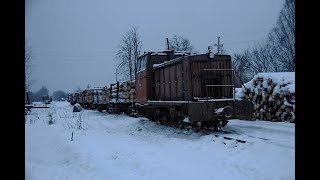ТУ6А-0755 с грузом в п. Пижма, УЖД Пижемского ЛПХ