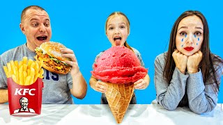 KFC Против VIPS БИТВА БУРГЕРОВ ! КТО ОСТАНЕТСЯ ГОЛОДНЫМ ЧЕЛЛЕНДЖ VALENSIA LUCKY FAMILY ?