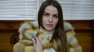 Обзор шубы "Аделина" из меха лисы, цвет рыжий #58