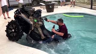 Can-am XMR 1000 in swimming pool, SEND IT