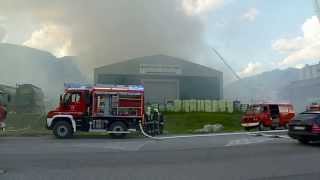 Großbrand Beikircher Grünland - Feuerwehr Einsätze Video (Bruneck, Südtirol)