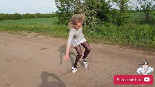 Sexy Ukrainian girl on very high heels with 7 inch falls down