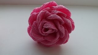 Craft Tutorial роза из гофрированной бумаги способ 1 Rose of corrugated paper
