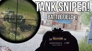 BATTLEFIELD 1 SNIPING TANKS + IRON SIGHT COLLATERAL!? | BF 1 Alpha Gameplay