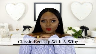 Classic Red Lips with A Wing ft Lena Lashes Tom and Laurent | Marlene Aymone
