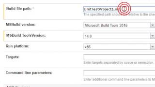 Parameters to msbuild and mstest in teamcity