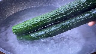 【小穎美食】把黃瓜放進開水中燙一燙，沒想到那麼好吃，吃一次就忘不了