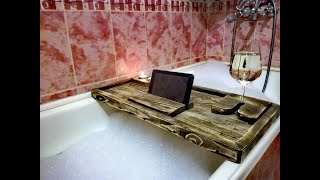 Деревянная полка на ванну своими руками.