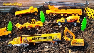 Construction Vehicles Toy Unboxing - Playing with Diggers + Toy Trucks, King Cool Part 1
