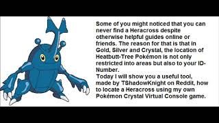 How to find Headbutt Tree Pokemon like Heracross in GSC