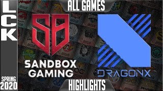 SB vs DRX Highlights ALL GAMES | LCK Spring 2020 W1D5 | Sandbox Gaming vs DragonX