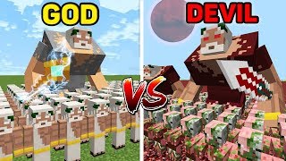 Minecraft GOD vs DEVIL : HUGE BATTLE Army in Minecraft