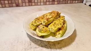 Очень нежные и сочные фаршированные кабачки в духовке!!!