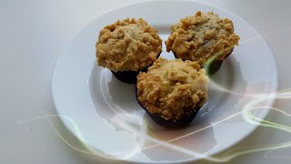 Маффины черничные с хрустящей ореховой шапочкой( штрейзелем) ?Blueberry muffins