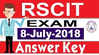 RSCIT Answer Key 8 July 2018|RSCIT Exam Paper with Solution