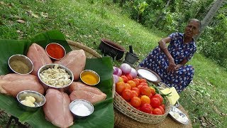 Chicken Breasts with Tomato and Cashew Nuts for Dinner by Grandma | Village Life