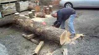Wood turning 山口さんの玉切りワーク