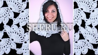 Ленточное кружево. Капюшон с воротником со схемами и описанием. Модель 53