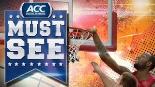 NC State's C.J. Leslie Dunks Over UNC - ACC Must See Moment