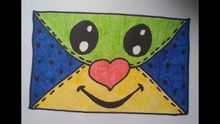 Как нарисовать конверт      -     How to draw an envelope Как нарисовать милые рисунки