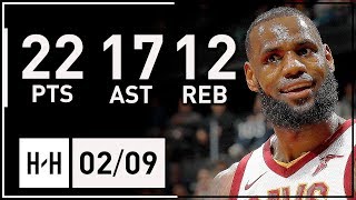 LeBron James NASTY Triple-Double Highlights Cavs vs Hawks (2018.02.09) - 22 Pts, 17 Ast, 12 Reb!