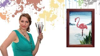 Как рисовать фламинго гуашью или акрилом