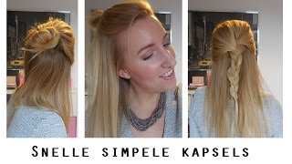 Snelle simpele half opgestoken kapsels