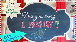 How to paint a vintage inspired sign using chalk type paint and a projector