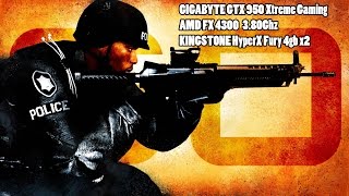GIGABYTE GTX 950 Xtreme Gaming / FX 4300 / 8GB CS GO TEST