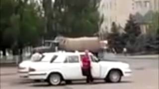 Украина Дружковка  Большая колонна украинской военной техники