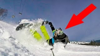 ЧОКНУТЫЙ РУССКИЙ - Чуть не разбился! GoPro Snowboard
