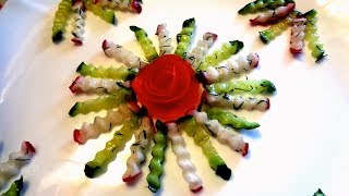 Как красиво нарезать овощи! Калибровочный нож! Украшения из овощей.
