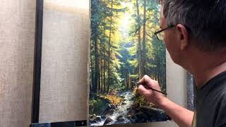 Горный ручей. Пишем акрилом. Художник - композитор: Юшкевич Виктор