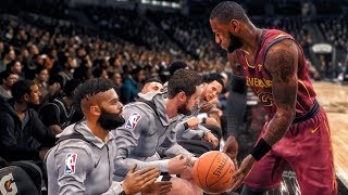 LEBRON JAMES TAUNTS SPURS BENCH & FANS! NBA Live 18 The One Career Gameplay
