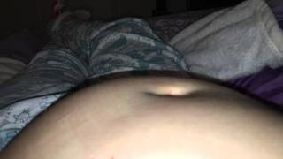 My son trying to kick my belly button