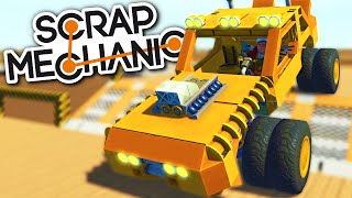 Scrap Mechanic CREATIONS - MONSTER TRUCK RACING! + Race Track - Scrap Mechanic Gameplay