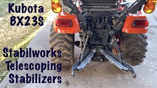 Kubota BX23S Stabilworks Telescoping Stabilizers 3 point Hitch BX