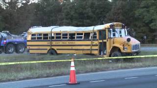 WATCH: Crews right bus that overturned near Caroline High School