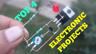 TOP 4 ELCTRONIC PROJECTS WITH 12V DUAL RELAY, TRANSISTOR D2498 & D880