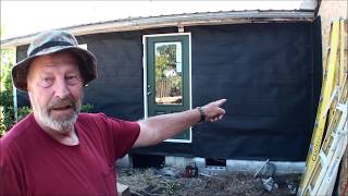 Siding the Green Door side with Hardy Plank Siding on Only Roy's House