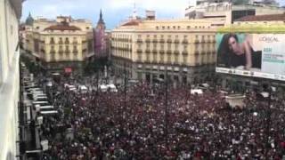 Vista aérea de la concentración en Sol 17M #acampadasol