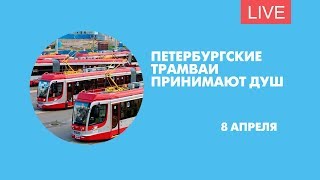 Петербургские трамваи принимают душ. Онлайн-трансляция