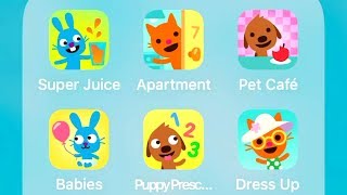 Sago Mini Super Juice,Apartment,Pet Cafe,Babies,Puppy Preschool,Babies Dress Up