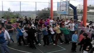 WashU Chabad Birthright Students Dance with Yokneam Daliyot School Kids