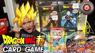 DRAGONBALL SUPER SAIYAN BOWL SUNDAY!! RARE NEW DRAGONBALL FIGHTERZ TOYS! OPENING DB CARD GAME PACKS!