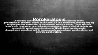 Medical vocabulary: What does Porokeratosis mean
