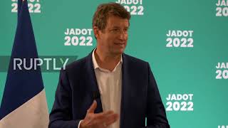 France: Green candidate Jadot presents electoral program in Paris