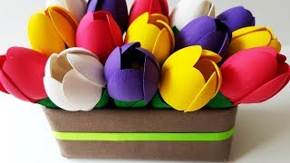 DIY Tulips Flowers From Spoons: Easy Craft Tutorial | Делаем Весенние Цветы. Тюльпаны Своими Руками