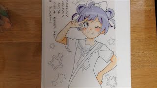 プリパラ ぬりえ らぁら　コピック練習⑤　Coloring PriPara with COPIC Markers