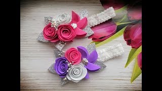 Повязка для малышки с цветами из фоамирана  / Bandage for baby / Atadura para bebê